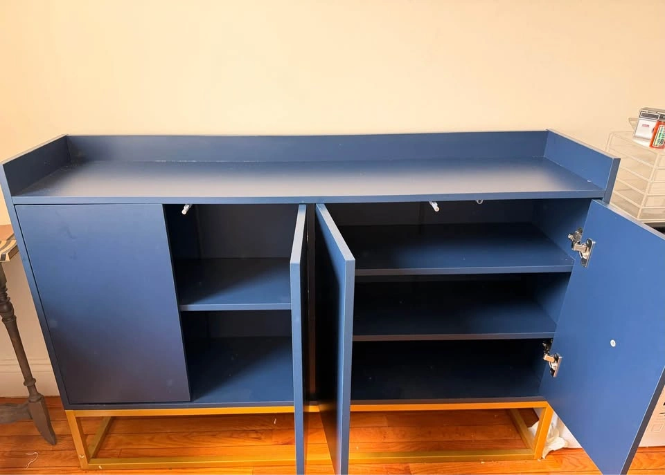 Modern Sideboard / Storage Cabinet (Blue + Gold Base) - photo 2