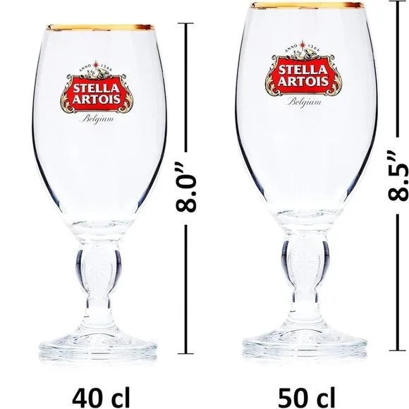 Stella Artois 50CL Gold Rimmed Beer Glasses image indicator(2)