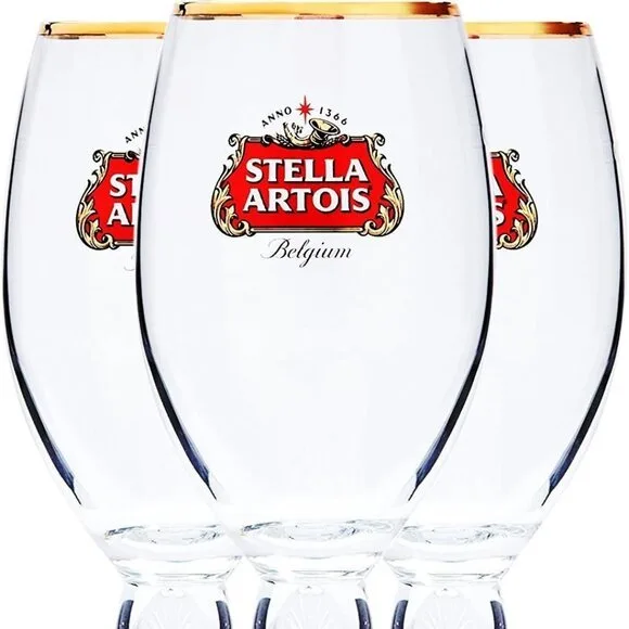 Stella Artois 50CL Gold Rimmed Beer Glasses image indicator(3)
