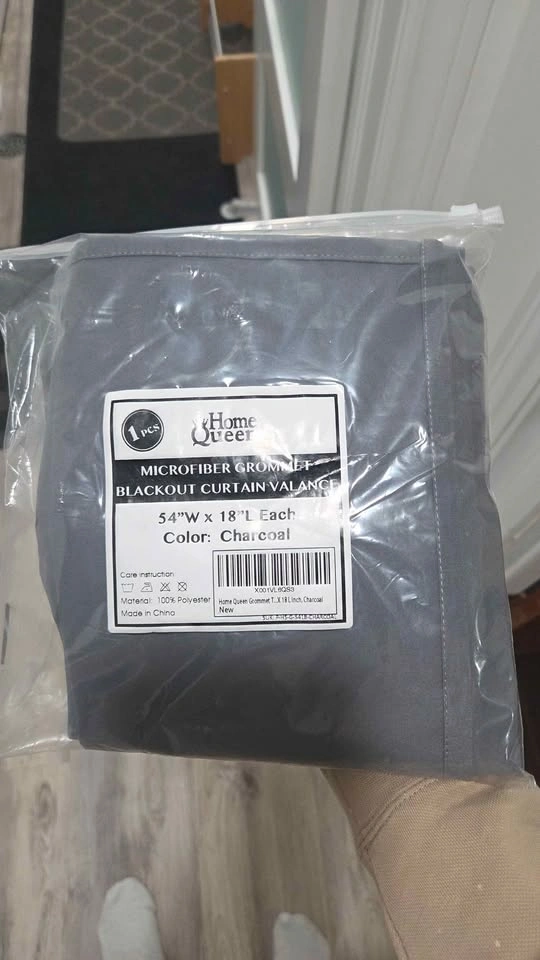 Home Queen Charcoal Blackout Curtain Valance 54x18 - photo 2