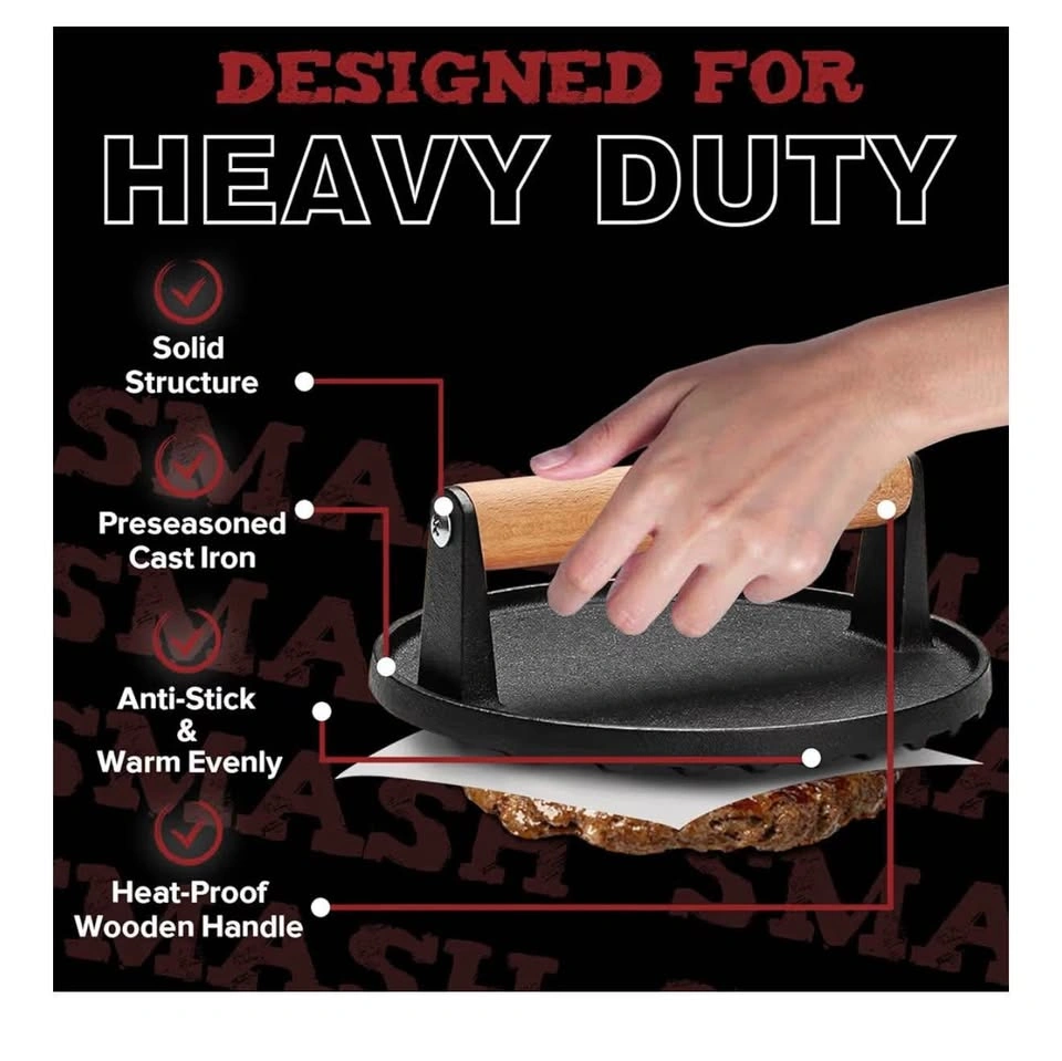 Cast Iron Smash Burger Press Kit by Grillance - photo 3