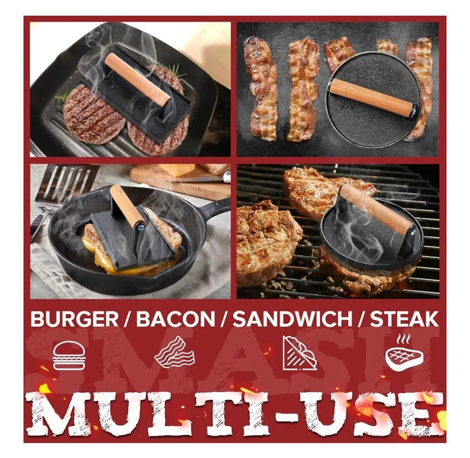 Cast Iron Smash Burger Press Kit by Grillance - photo 4