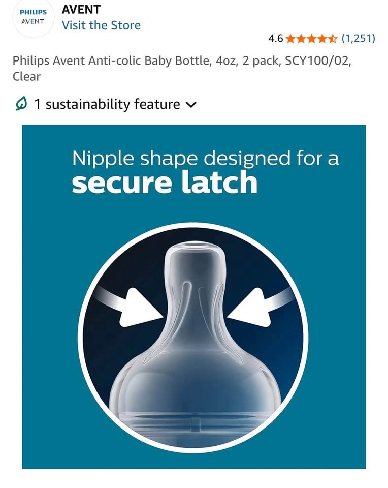 Philips Avent Anti-colic Baby Bottle, 4oz, 2 pack - photo 3