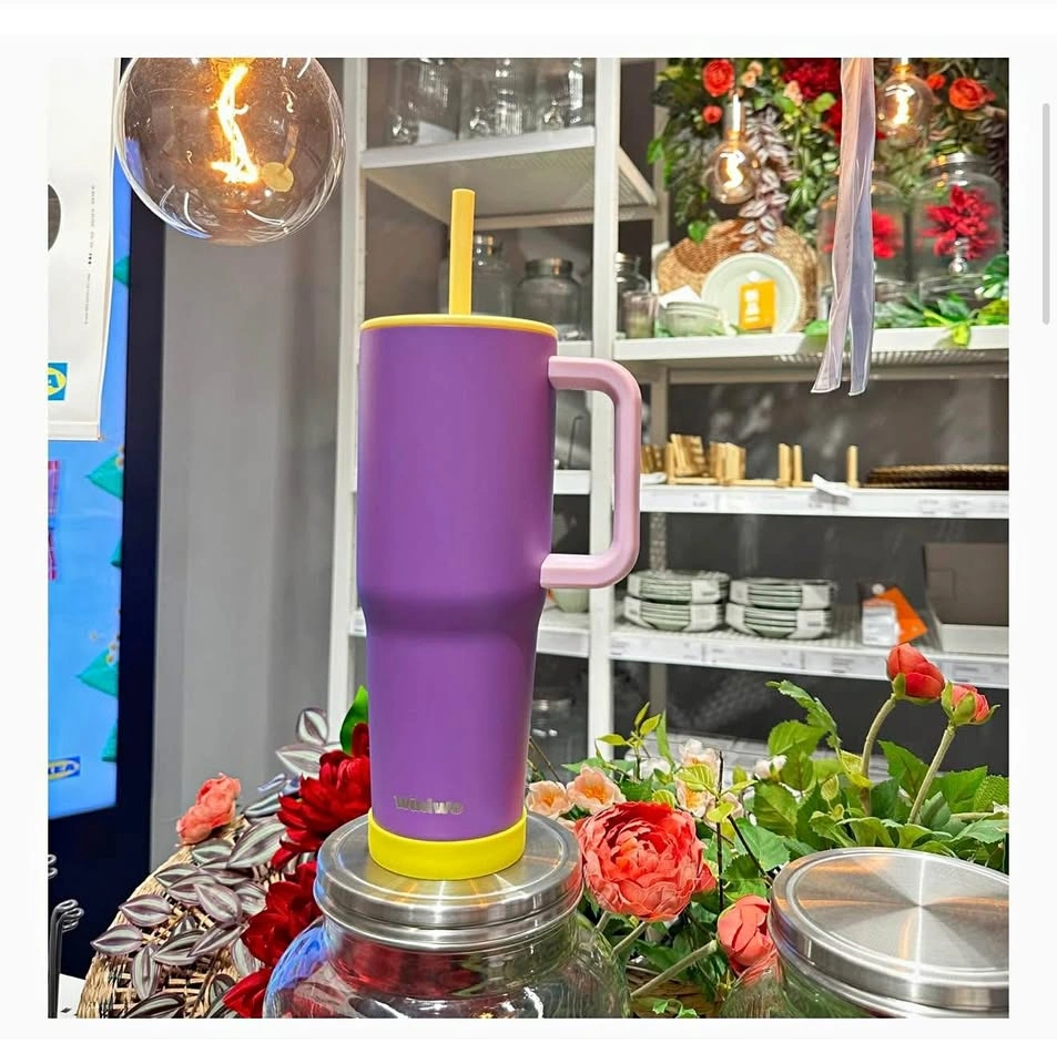 WINIWO 40 oz Tumbler with Handle and Straw for Her💜 Retails over