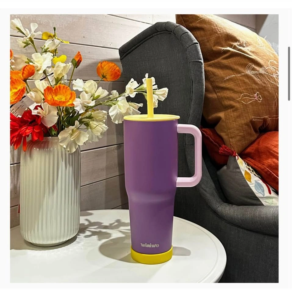 WINIWO 40 oz Tumbler with Handle and Straw for Her💜 Retails over - photo 2