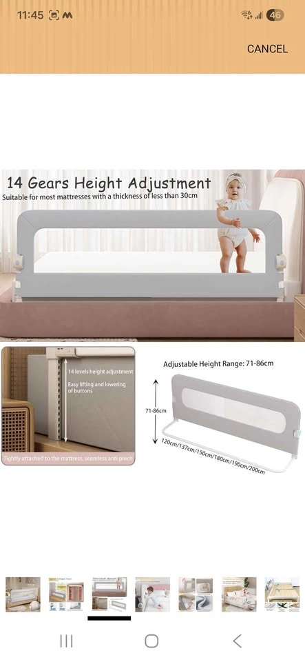 EAQ Foldable Baby Bed Rails - photo 5