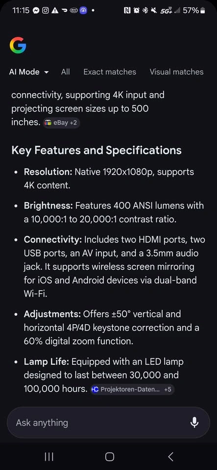 Wimius K1 Projector - 1080P LED, Wifi and Bluetooth - photo 5