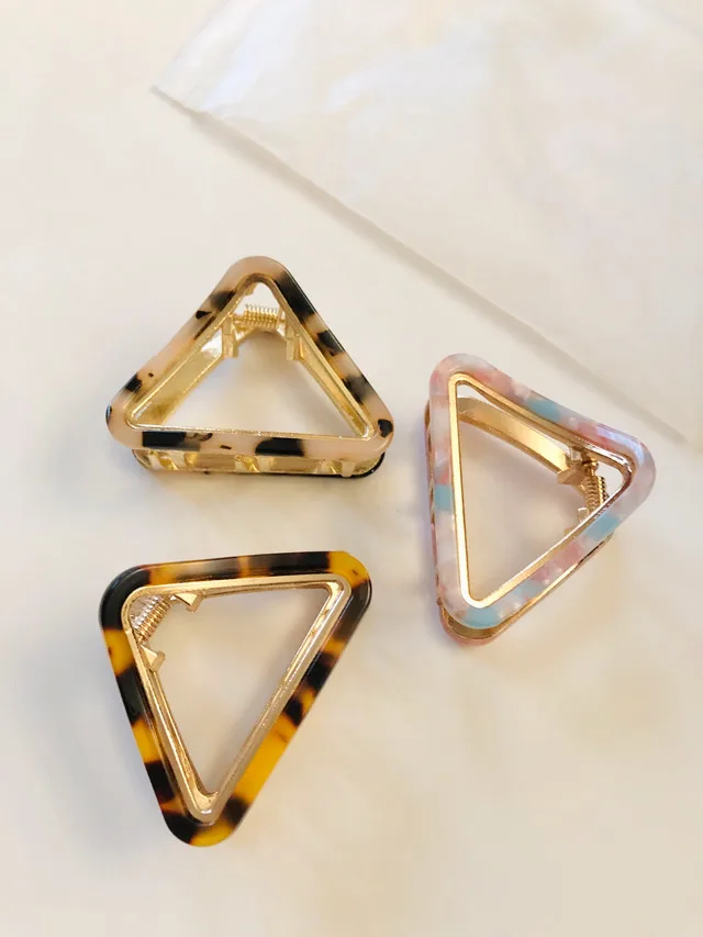 3Pcs Small Hair Claw Clips Acetate Hair Jaw Clips 3 Color thumbnail