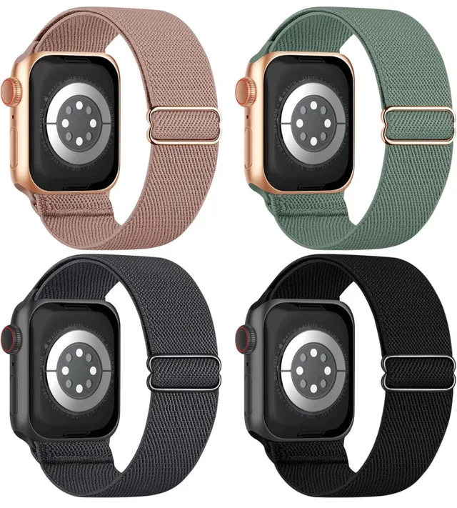 4-Pack Stretchy Solo Loop Bands Compatible with Apple Watch 41mm thumbnail