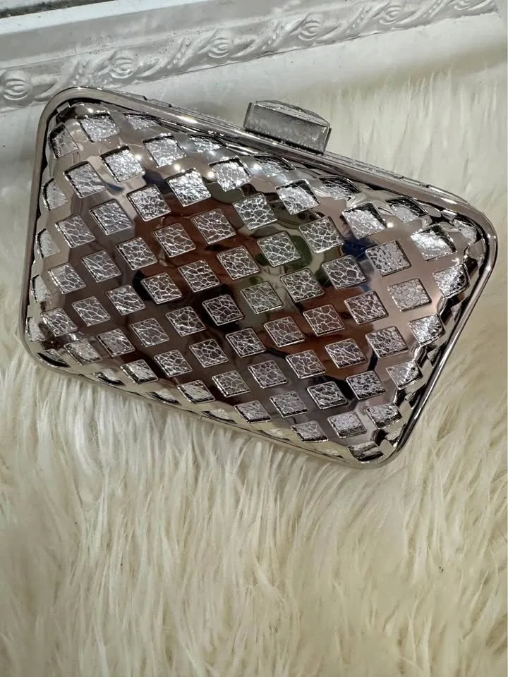 Silver cocktail style bag