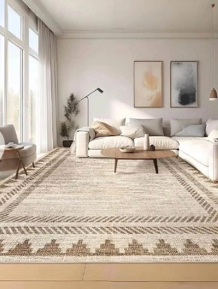 Machine Washable Non-Slip Geometric Area Rug 5*7 Beige - photo 3