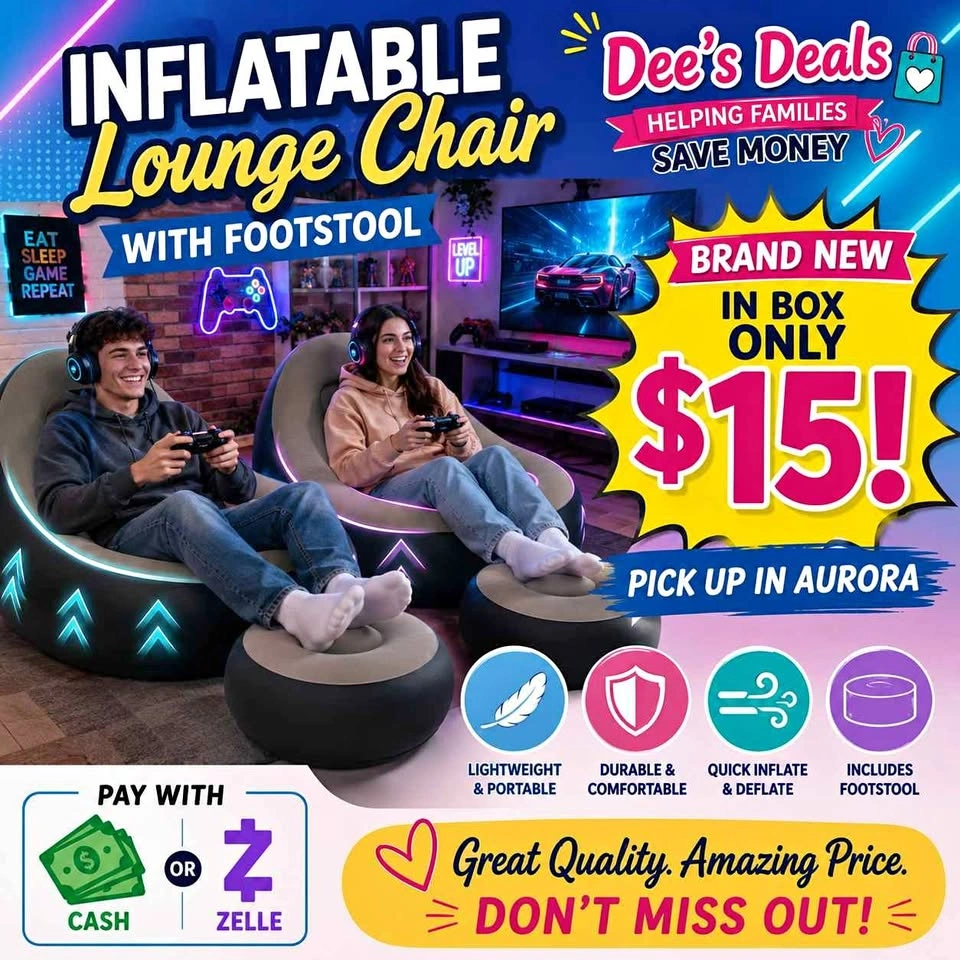 Inflatable Lounge chair BRAND NEW IN BOX ONLY $15
