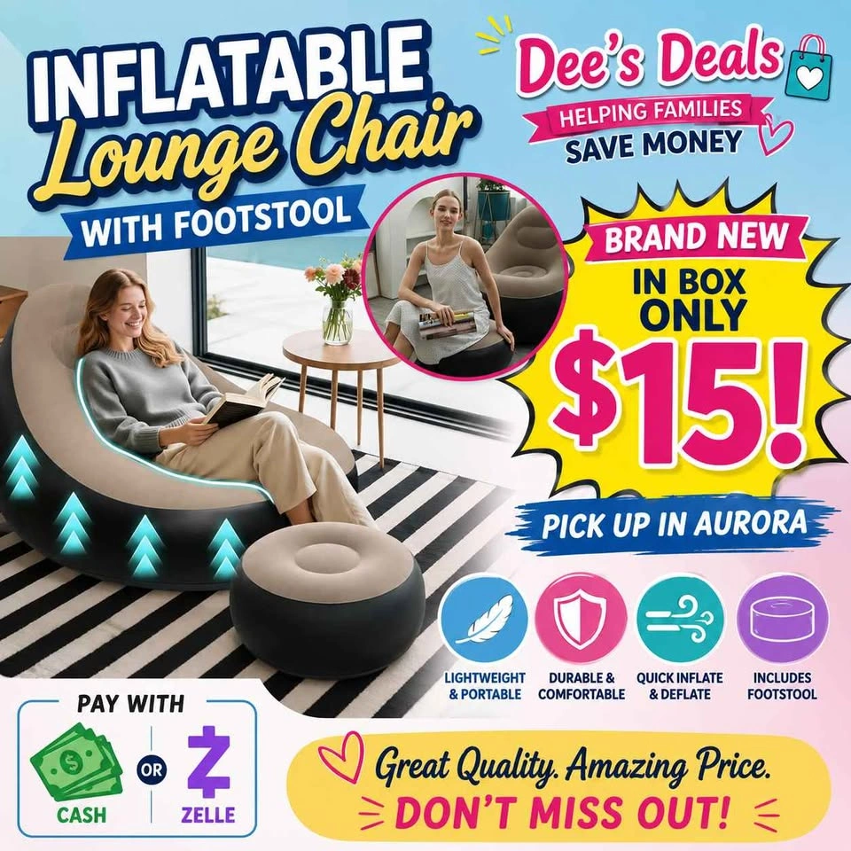 Inflatable Lounge chair BRAND NEW IN BOX ONLY $15 - photo 2