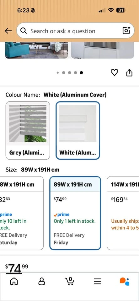 Joydeco White Zebra Blinds 89W x 191H cm - photo 3