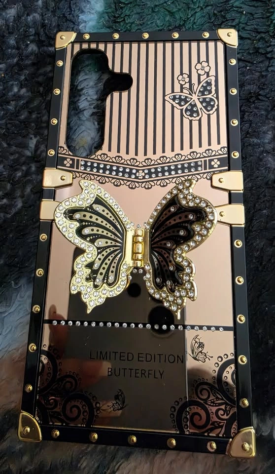 Luxury Bling Glitter Butterfly S24 Case w/ Ring NEW - photo 2