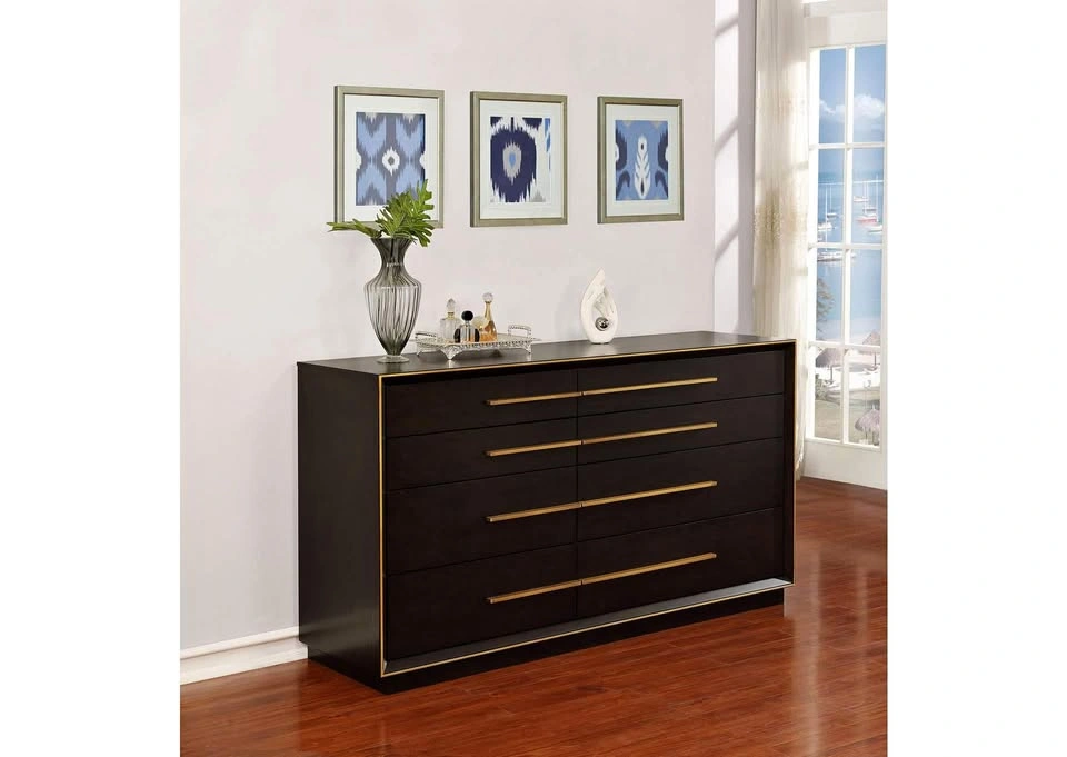 Smoked Peppercorn Bedroom Set: Dresser, Mirror, 2 Nightstands