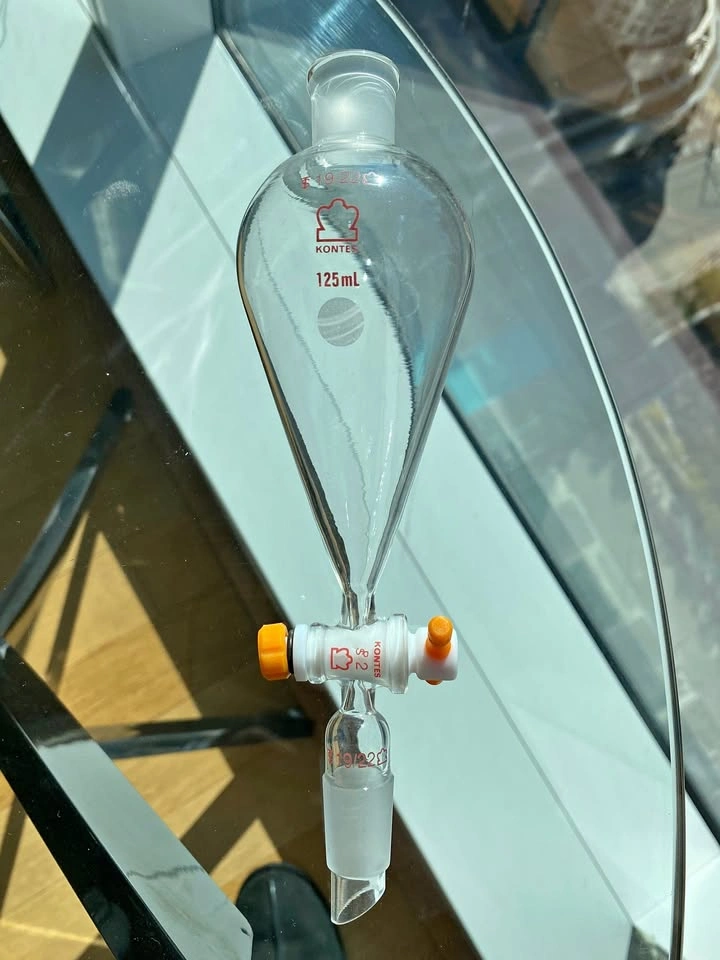 Kimble Kontes Separatory Funnel 125ml w/ PTFE Plug