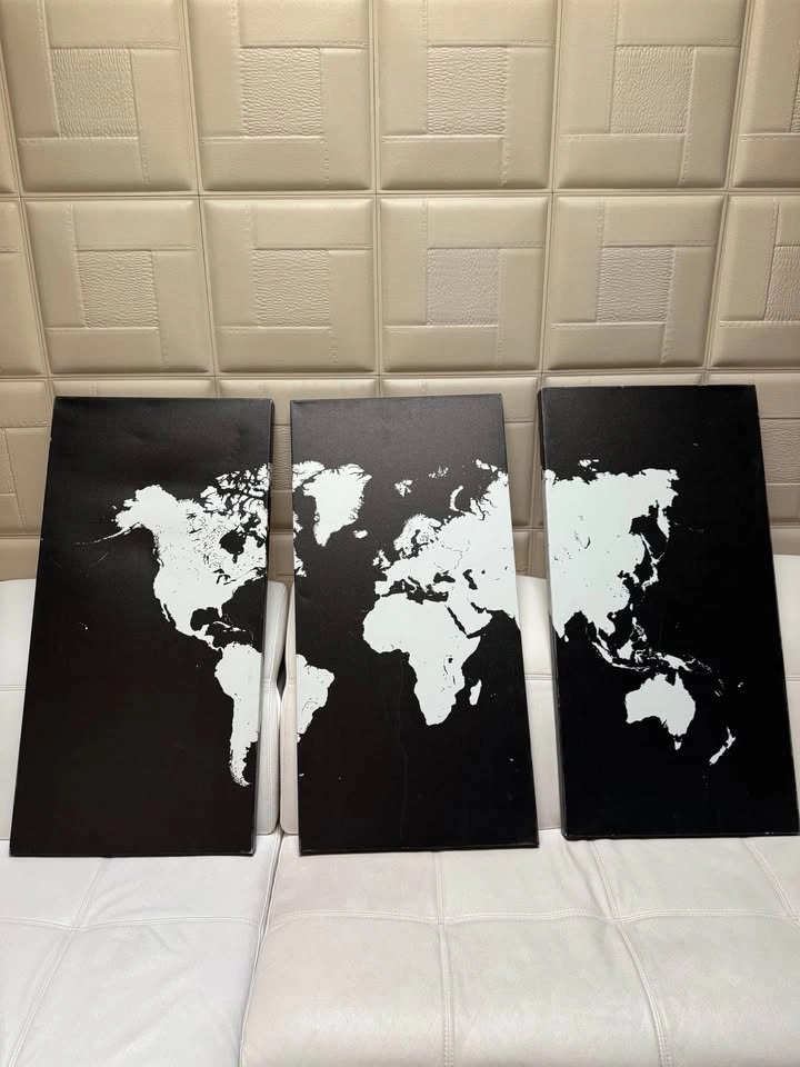 World Urban Map Black XXL 3-piece Canvas Art - photo 2
