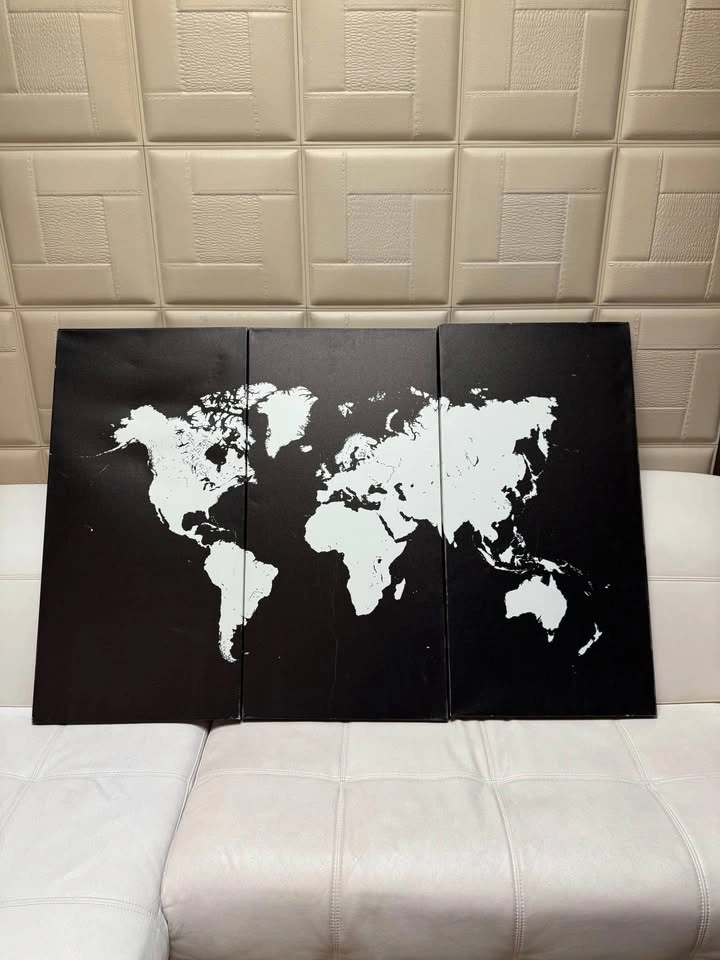 World Urban Map Black XXL 3-piece Canvas Art - photo 3
