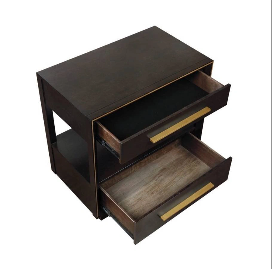 Set of 2 Brand New Modern Gold-trimmed Night Stands - photo 2