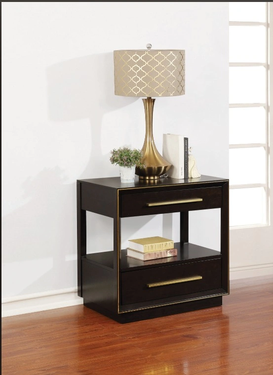 Set of 2 Brand New Modern Gold-trimmed Night Stands - photo 3