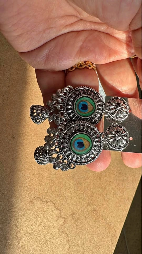 Traditional Peacock 🦚and Krishna earrings