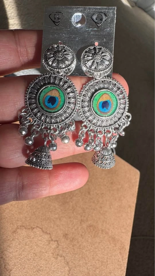 Traditional Peacock 🦚and Krishna earrings - photo 2