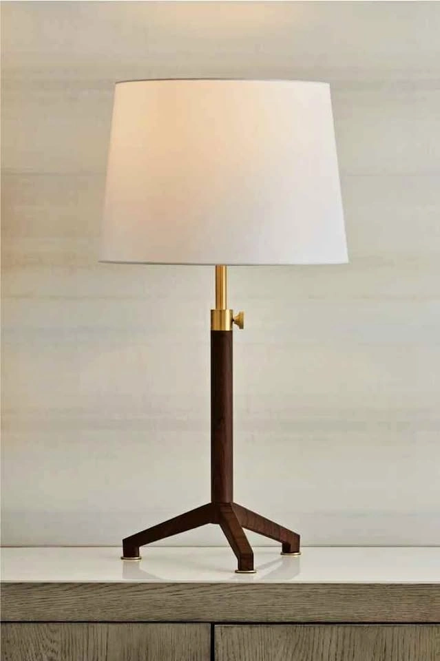 2x GlucksteinElements Dunlop Table Lamps (Walnut/Brass)