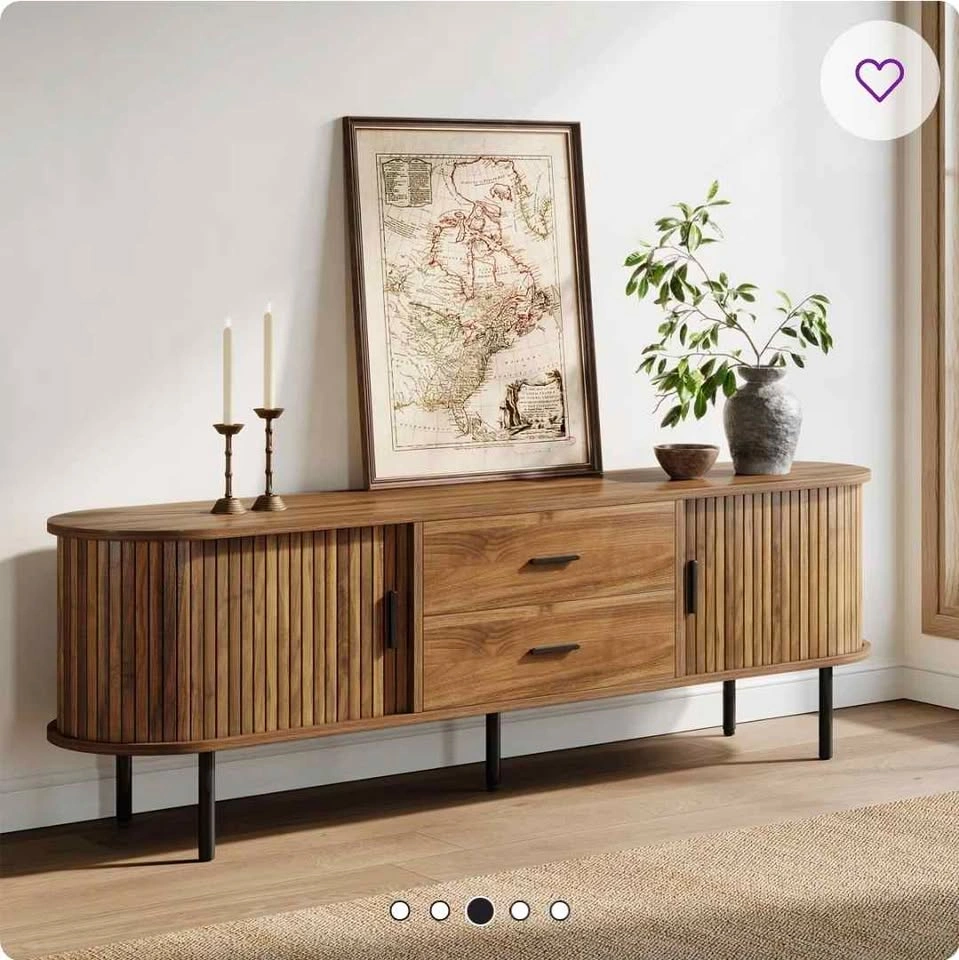 70" Mid-century Modern Low Console Cabinet - photo 2