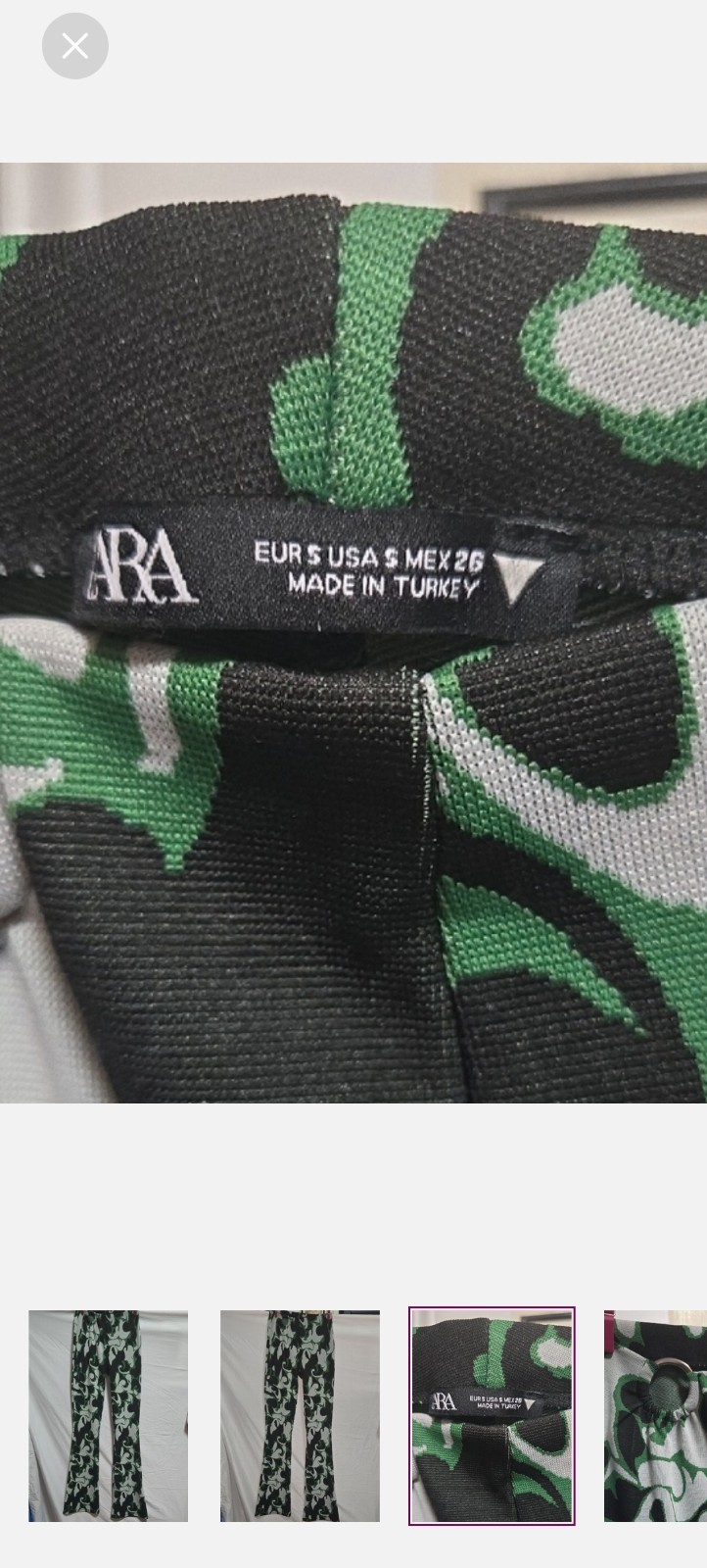 Zara Green, Black & White Abstract Knit Flare Pant - photo 3