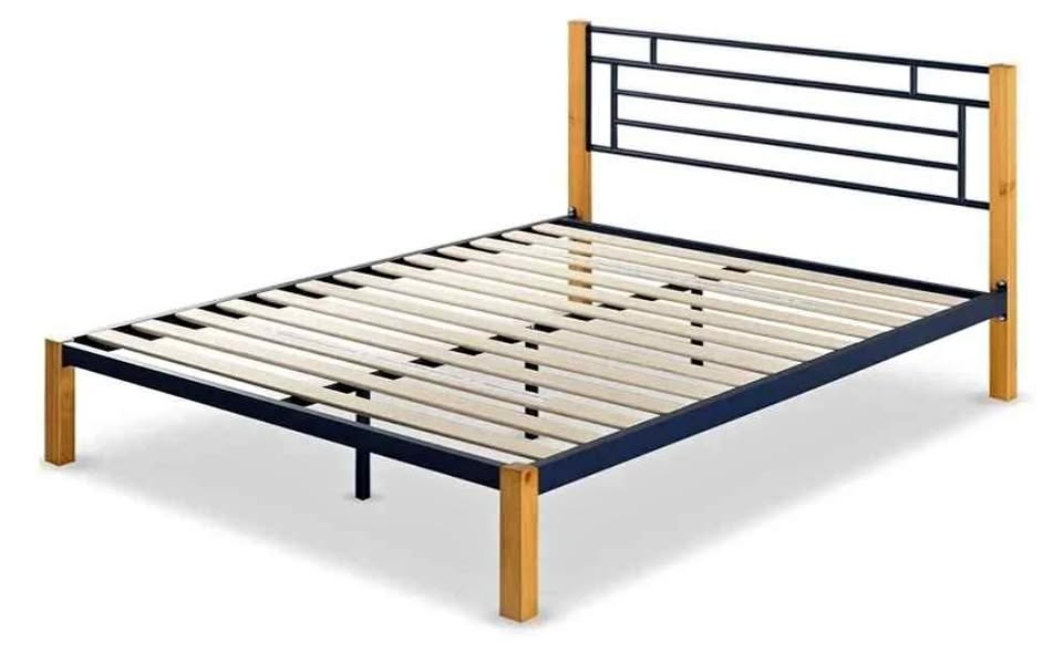 Zinus Epic Queen Metal & Wood Bed Frame - NEW