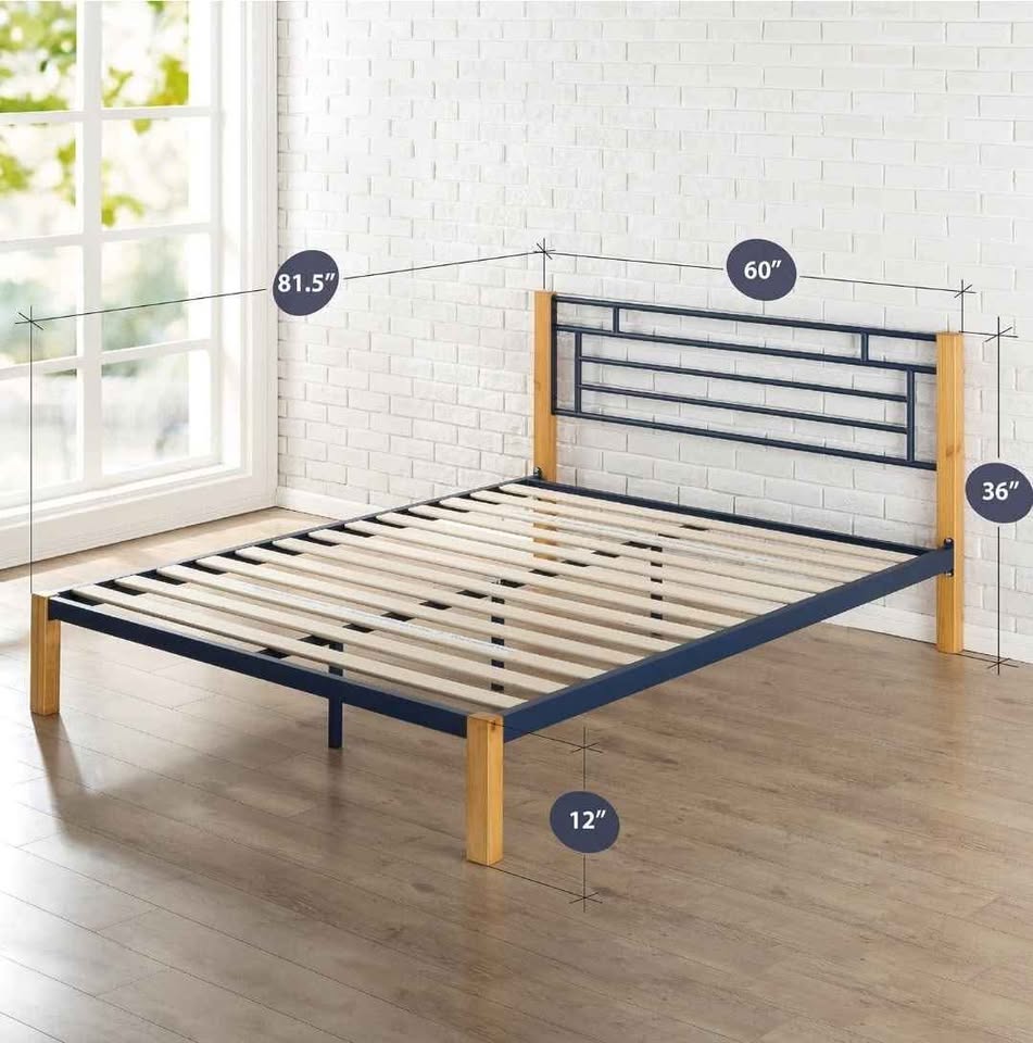 Zinus Epic Queen Metal & Wood Bed Frame - NEW - photo 3