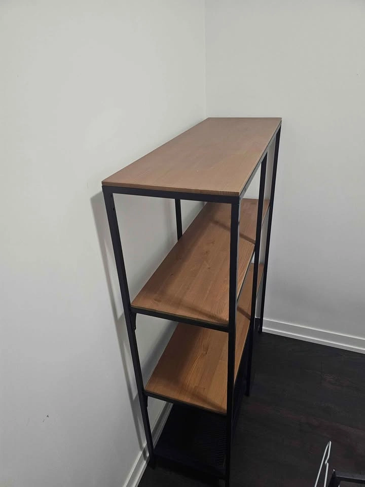 Modern Black Metal Wood Bookshelf - photo 2