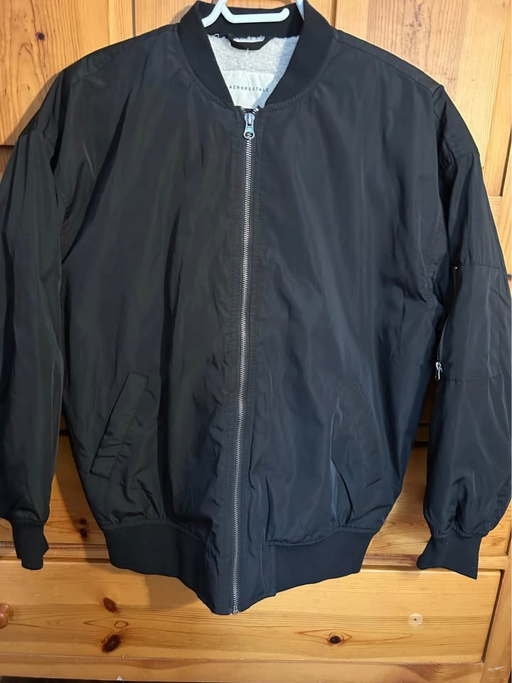 Aeropostale Black Sherpa Lined Bomber Jacket XS - photo 2