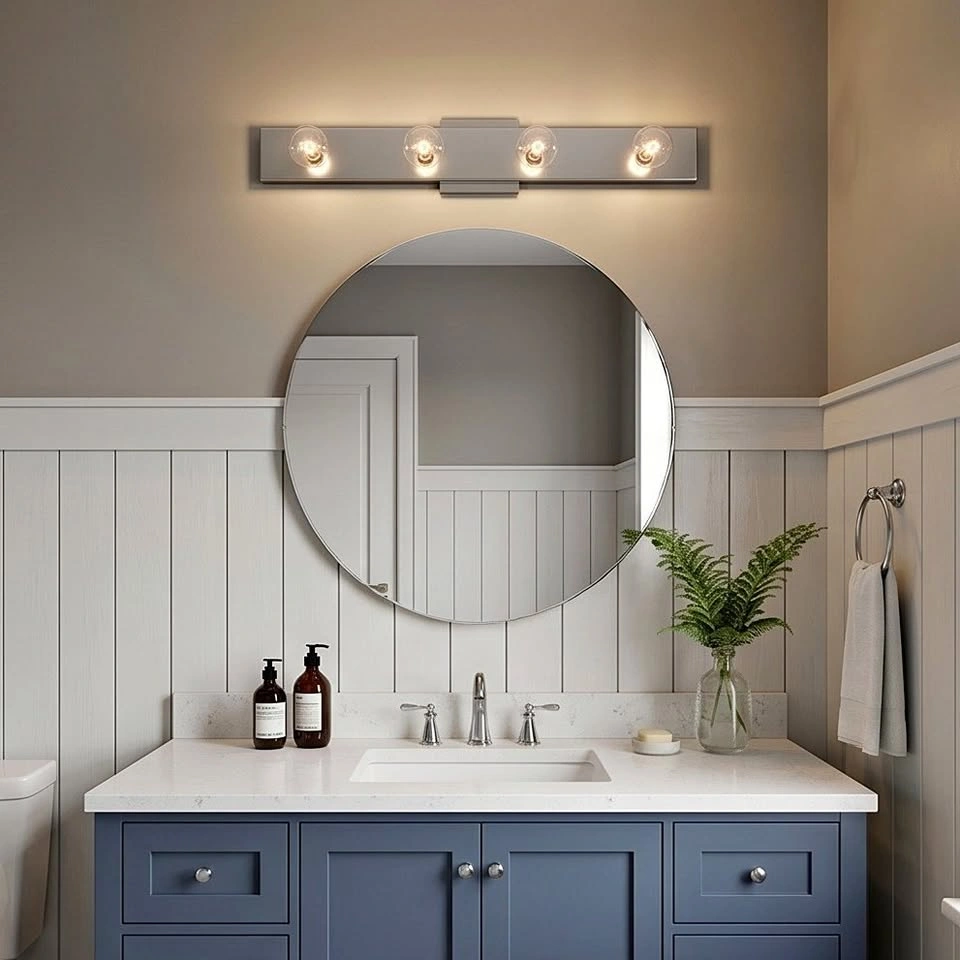 Modern Bathroom Vanity Light Bar - Chrome Finish