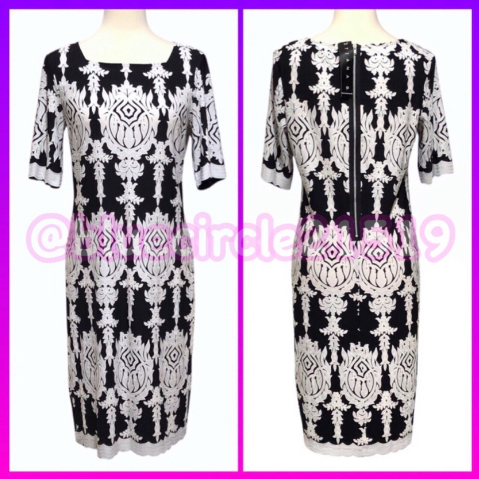 Tiana B. B&W Midi Dress - Size 10