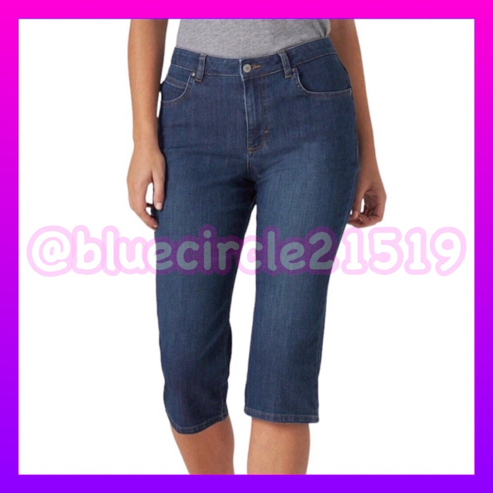 Lee Blue Denim Mid Rise Capri Jeans Size 6M NWT