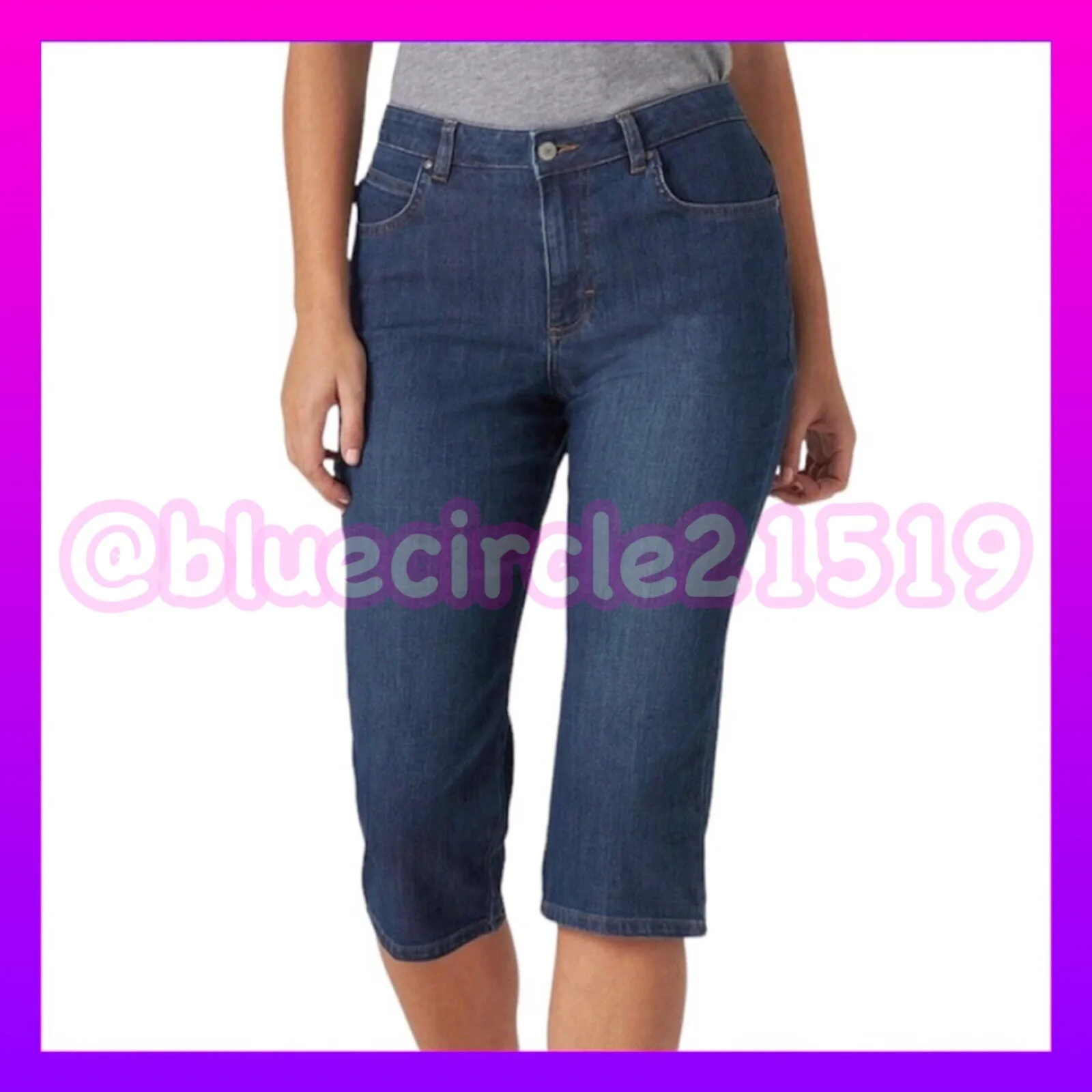 Lee Blue Denim Mid Rise Capri Jeans Size 6M NWT