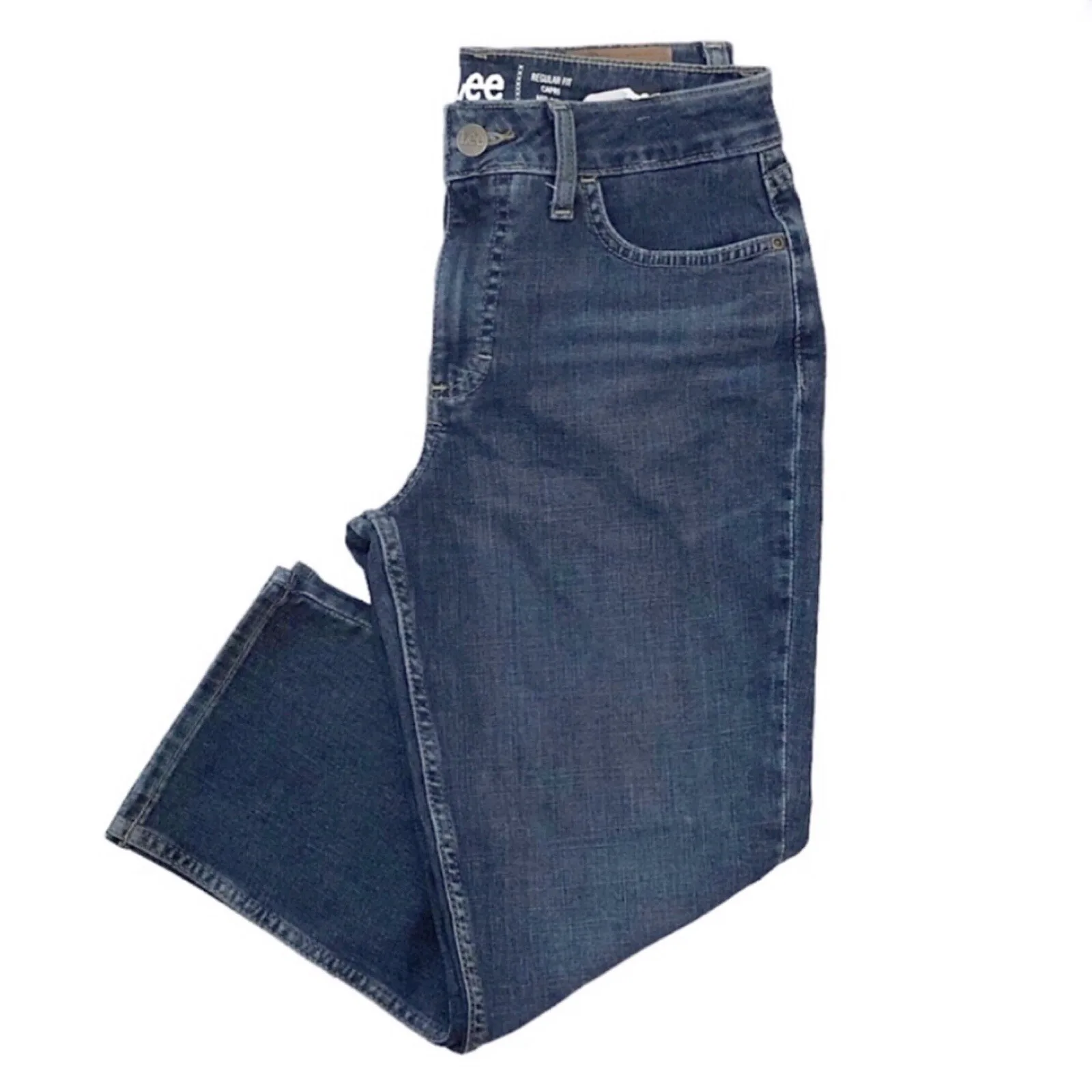 Lee Blue Denim Mid Rise Capri Jeans Size 6M NWT - photo 2