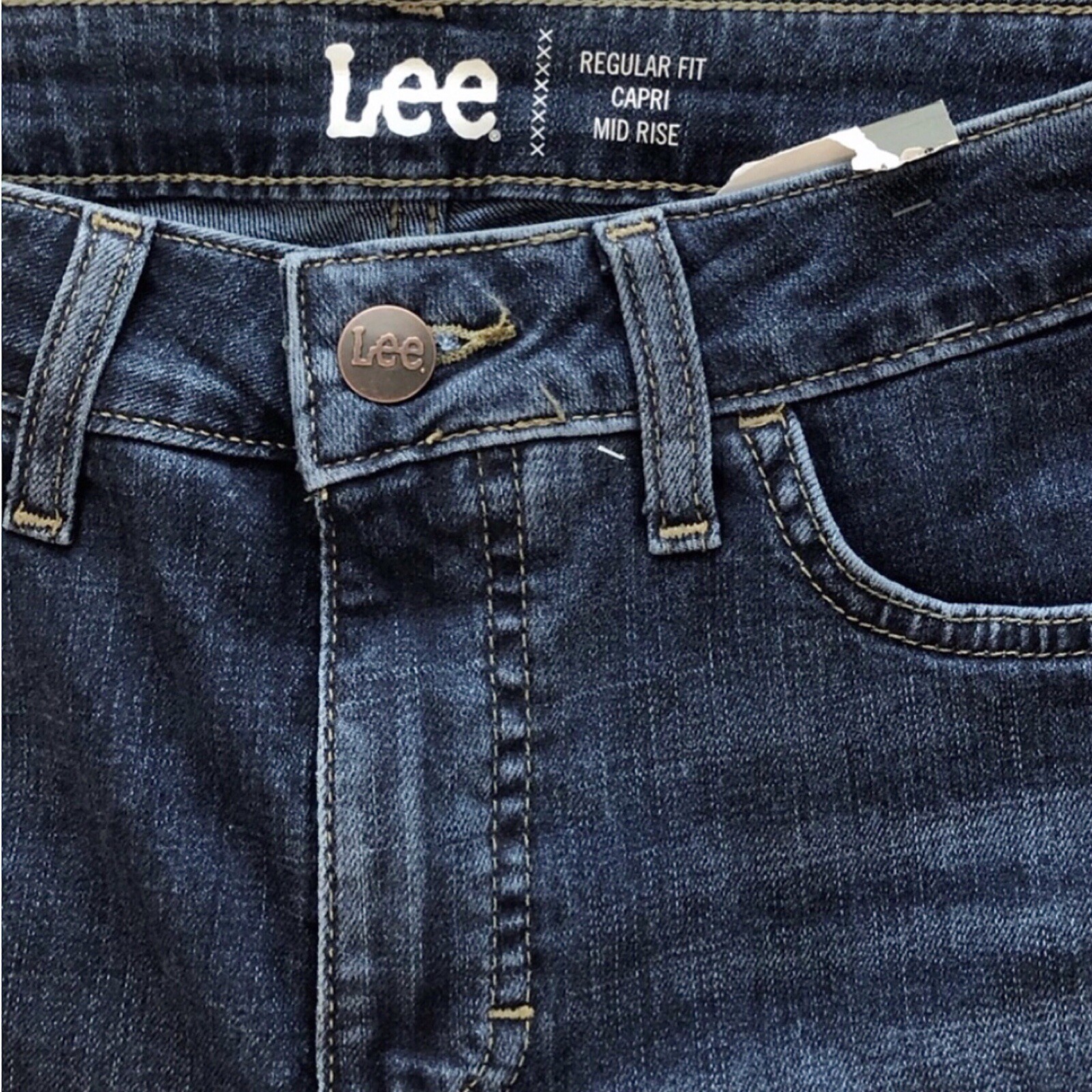 Lee Blue Denim Mid Rise Capri Jeans Size 6M NWT - photo 5