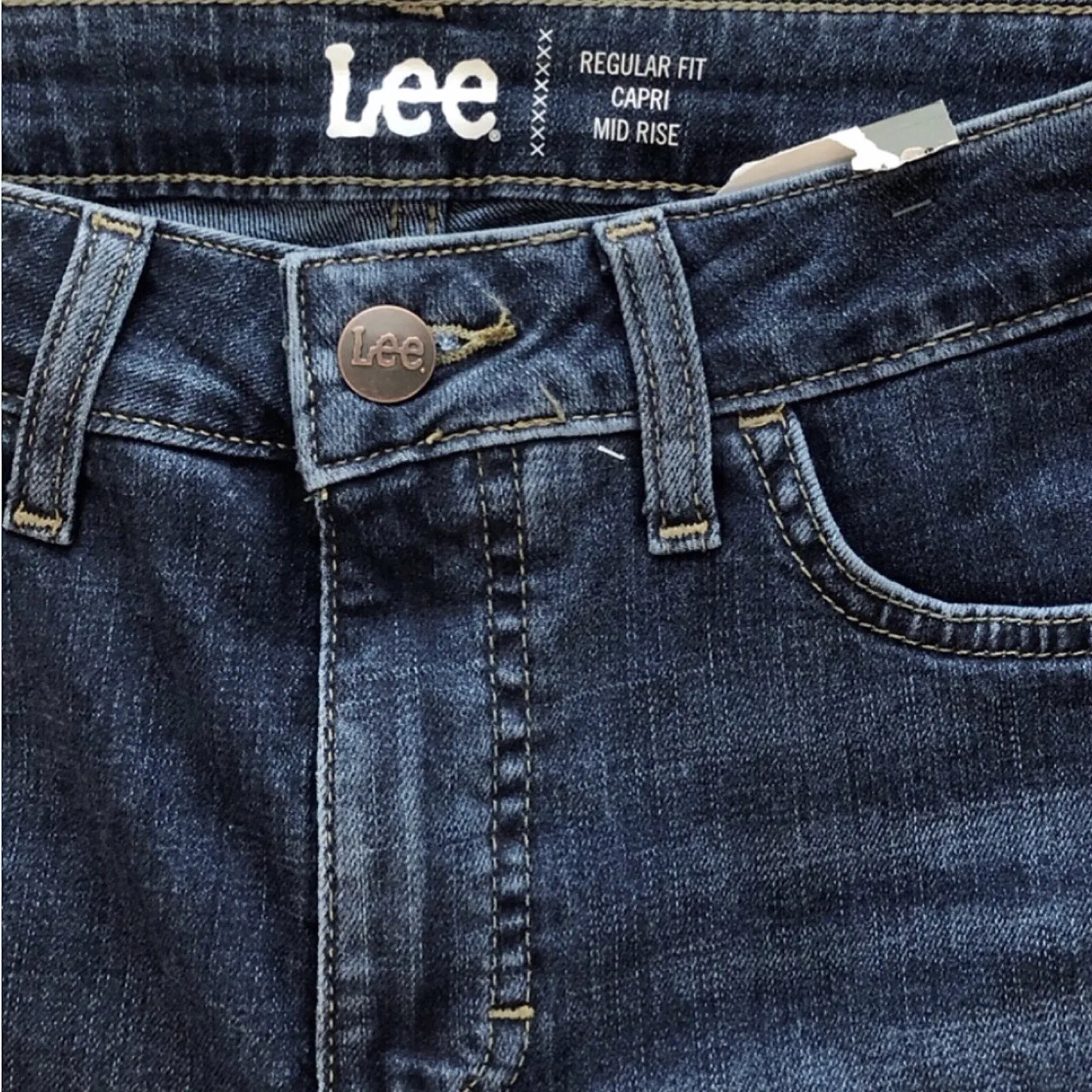 Lee Blue Denim Mid Rise Capri Jeans Size 6M NWT - photo 5