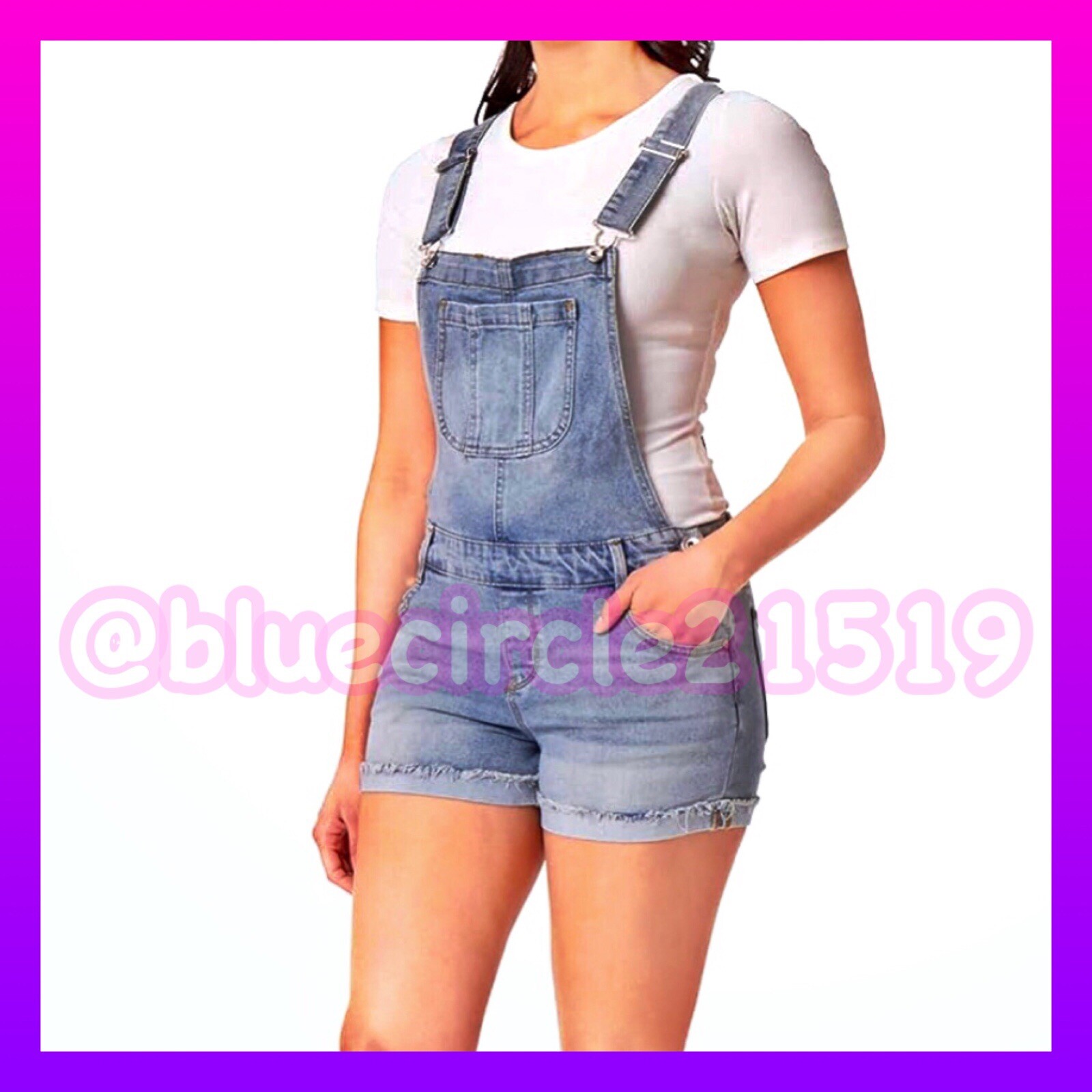 LAST CHANCE! WallFlower Womens Shortalls Blue Denim •Size Medium