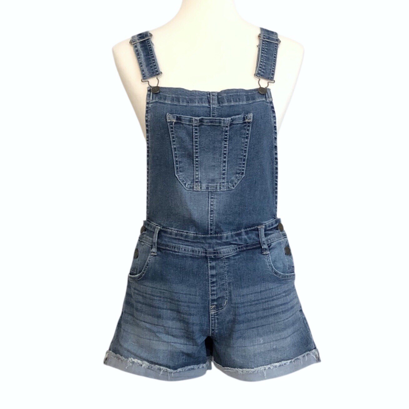 LAST CHANCE! WallFlower Womens Shortalls Blue Denim •Size Medium - photo 2