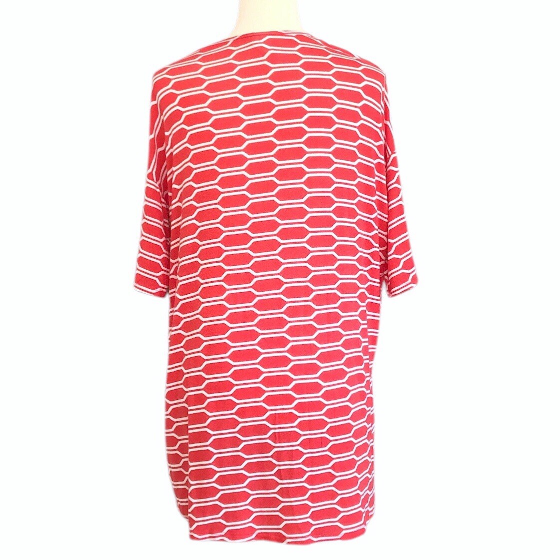 Agnes & Dora Tunic Top - Geometric Honeycomb Coral/White - Size - photo 5