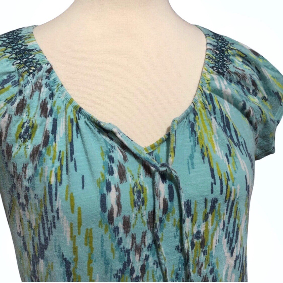 Sonoma Life and Style Teal Tribal Print Top M - photo 5