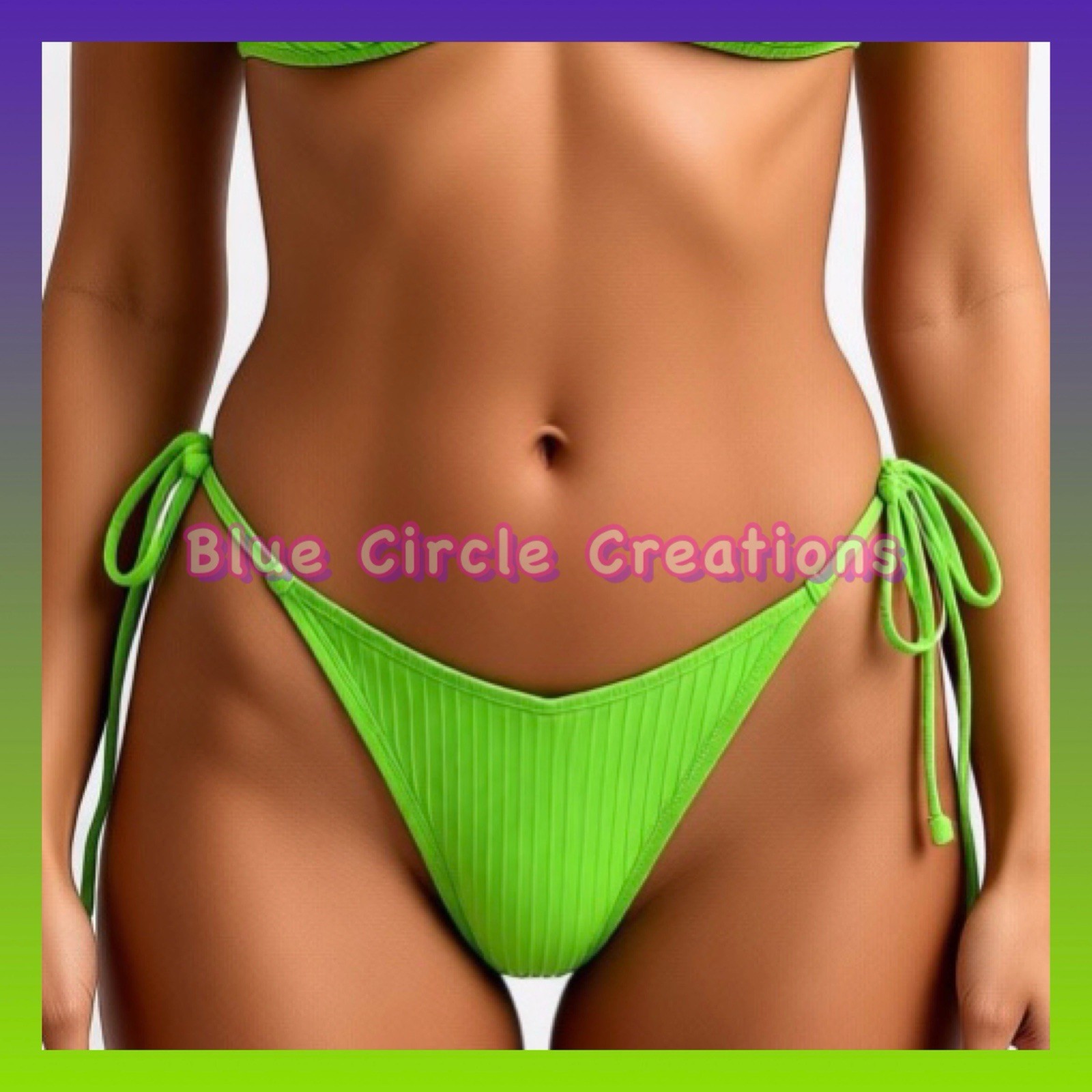 Xhilaration Neon Green String Bikini Bottoms - Size M