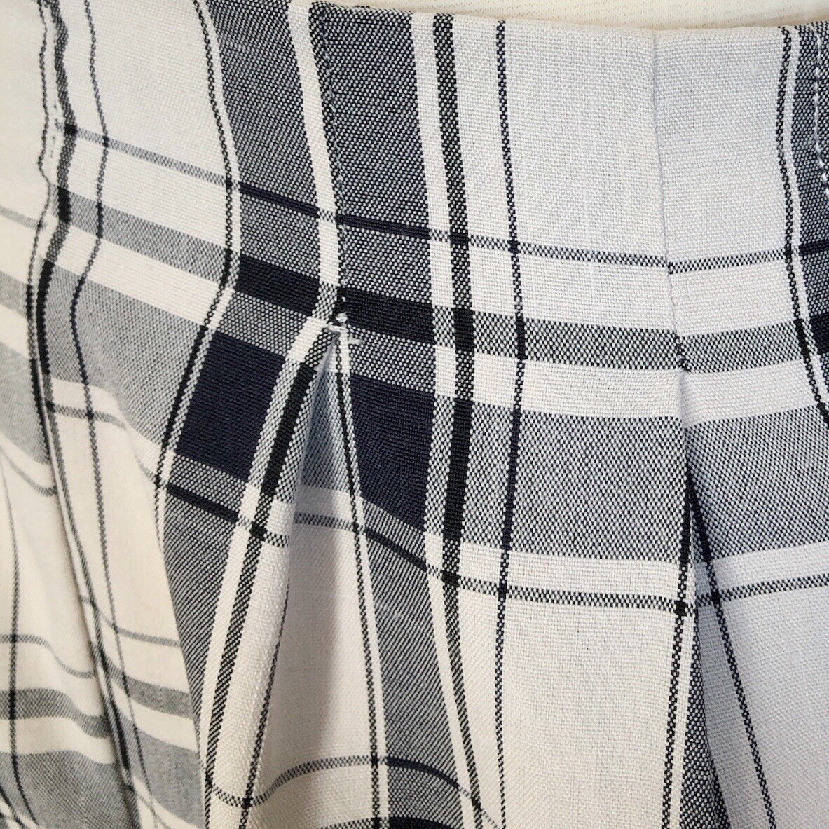 Unity High Waist Tartan Paperbag Pants - Black/White - Medium - photo 4