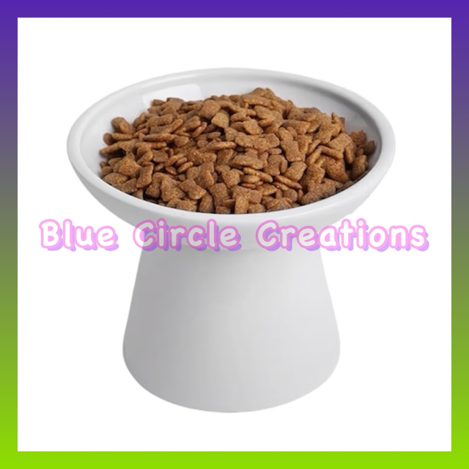 Cat Bowl Extra Wide Elevated Ceramic White 6.2 Inch