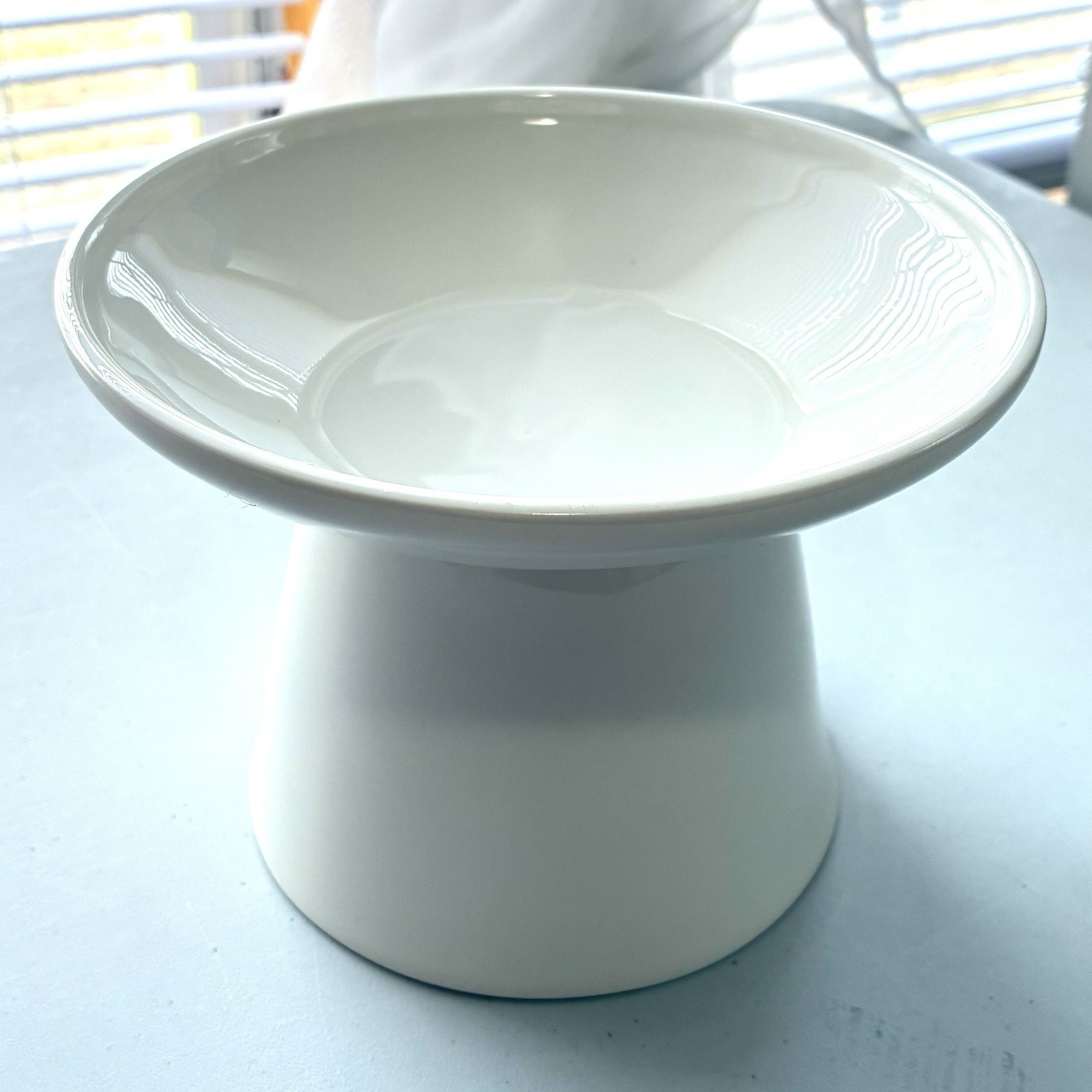 Cat Bowl Extra Wide Elevated Ceramic White 6.2 Inch - photo 3
