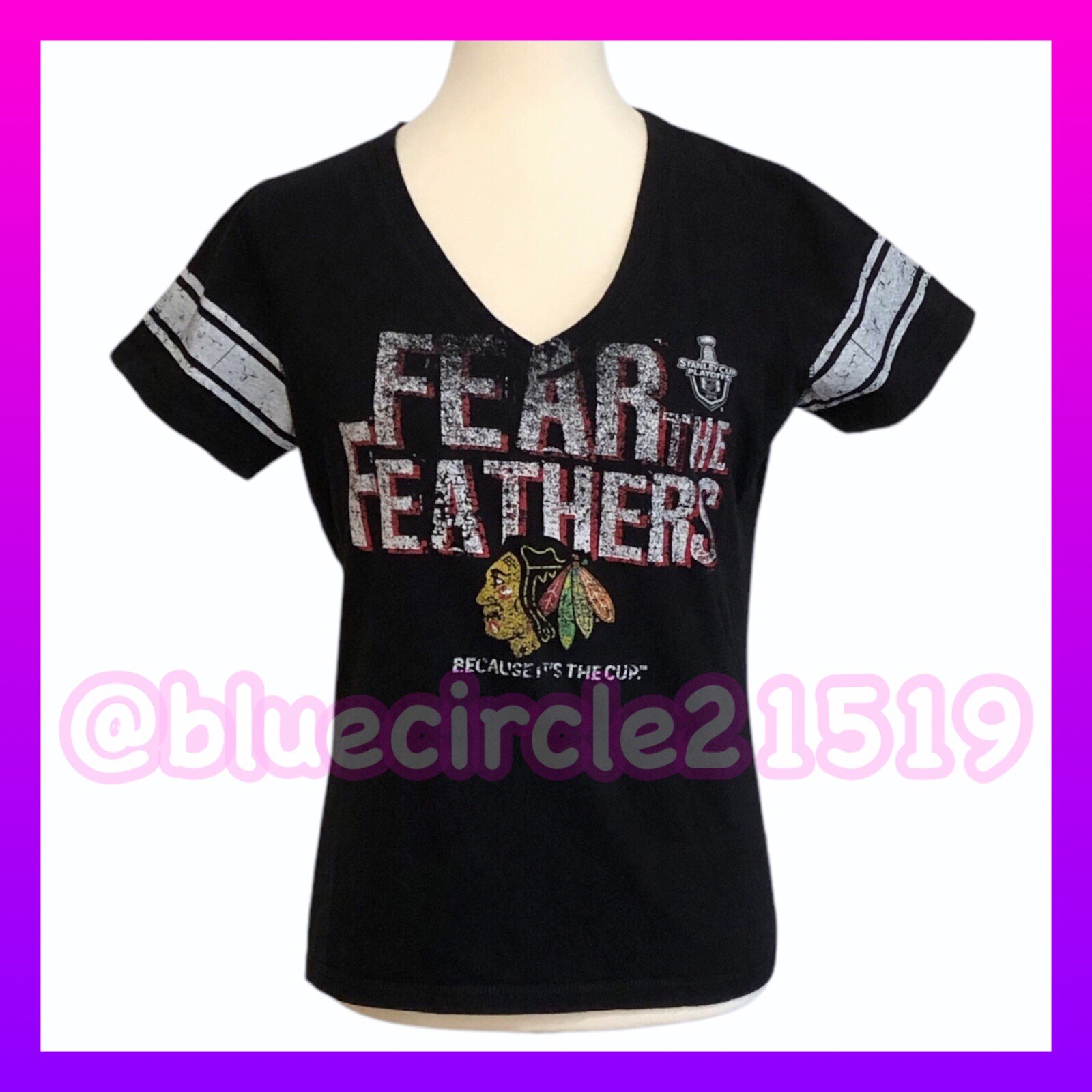 Chicago Blackhawks 2015 Stanley Cup Playoffs V-Neck Top M